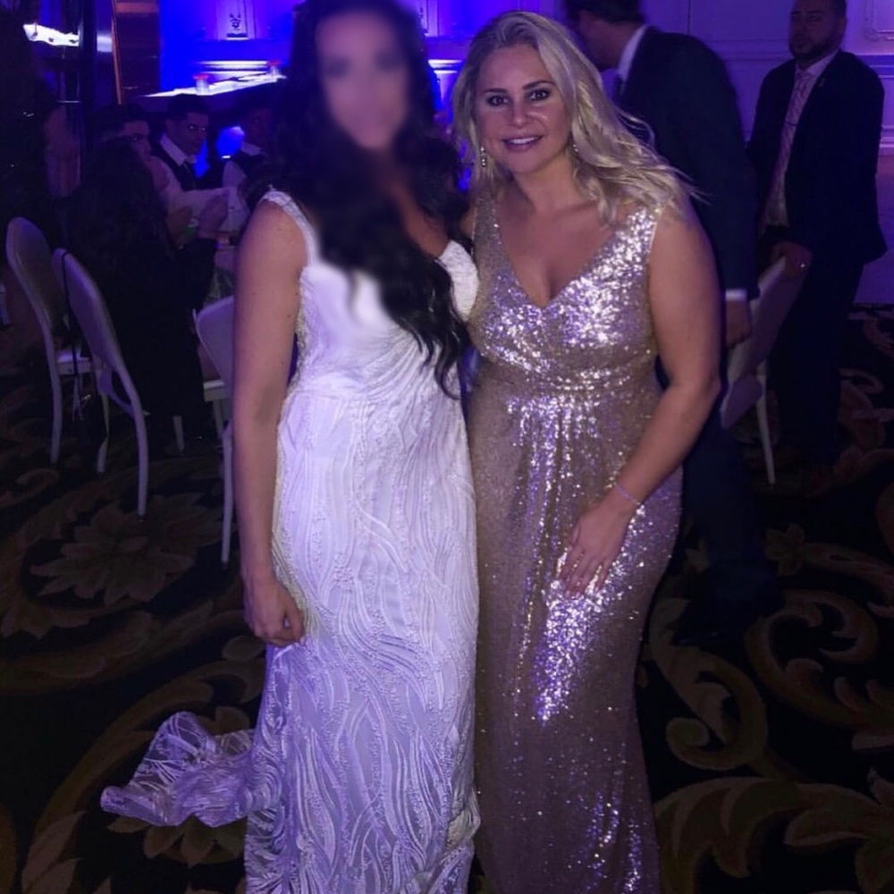 GOLD SEQUIN LONG DRESS .. WORN ONCE*